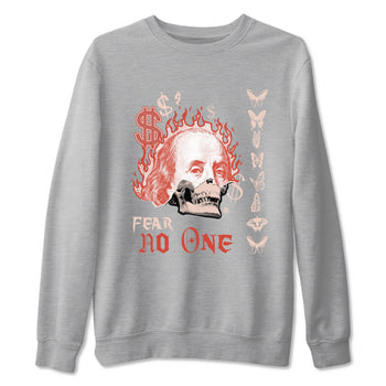 13s Dune Red shirts to match jordans Fear No One sneaker match tees Air Jordan 13 Dune Red SNRT Sneaker Tees streetwear brand Heather Grey 2 unisex cotton tee