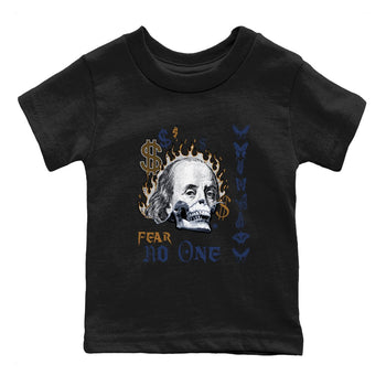 13s Midnight Navy shirts to match jordans Fear No One sneaker match tees Air Jordan 13 Midnight Navy SNRT Sneaker Release Tees Youth Baby Black 2 crew neck shirts