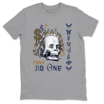 13s Midnight Navy shirts to match jordans Fear No One sneaker match tees Air Jordan 13 Midnight Navy SNRT Sneaker Release Tees unisex cotton Heather Grey 2 crew neck shirts