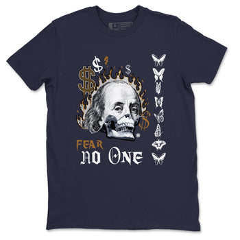 13s Midnight Navy shirts to match jordans Fear No One sneaker match tees Air Jordan 13 Midnight Navy SNRT Sneaker Release Tees unisex cotton Navy 2 crew neck shirts