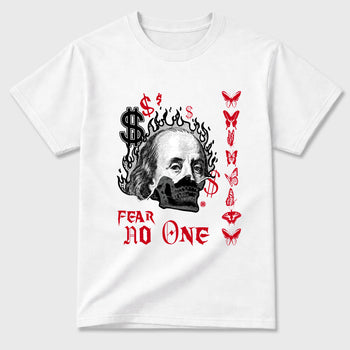 Sneaker match tees – Sneaker Tees To Match Air Jordan 13 University Red Shoes – Fear No One Tee White 2