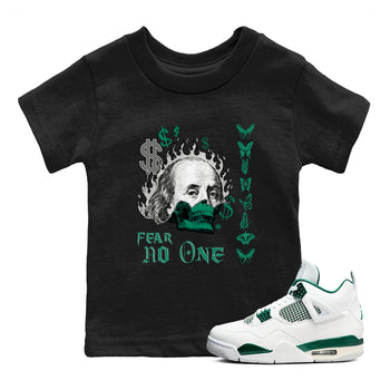 4s Oxidized Green shirts to match jordans Fear No One sneaker match tees Air Jordan 4 Oxidized Green SNRT Sneaker Tees streetwear brand Baby and Youth Black 1 cotton tee
