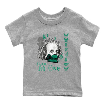 4s Oxidized Green shirts to match jordans Fear No One sneaker match tees Air Jordan 4 Oxidized Green SNRT Sneaker Tees streetwear brand Baby and Youth Heather Grey 2 cotton tee