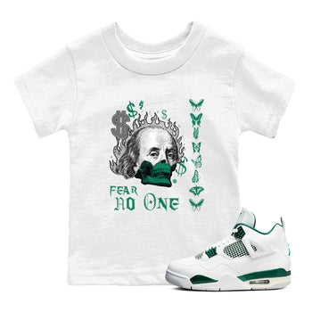 4s Oxidized Green shirts to match jordans Fear No One sneaker match tees Air Jordan 4 Oxidized Green SNRT Sneaker Tees streetwear brand Baby and Youth White 1 cotton tee