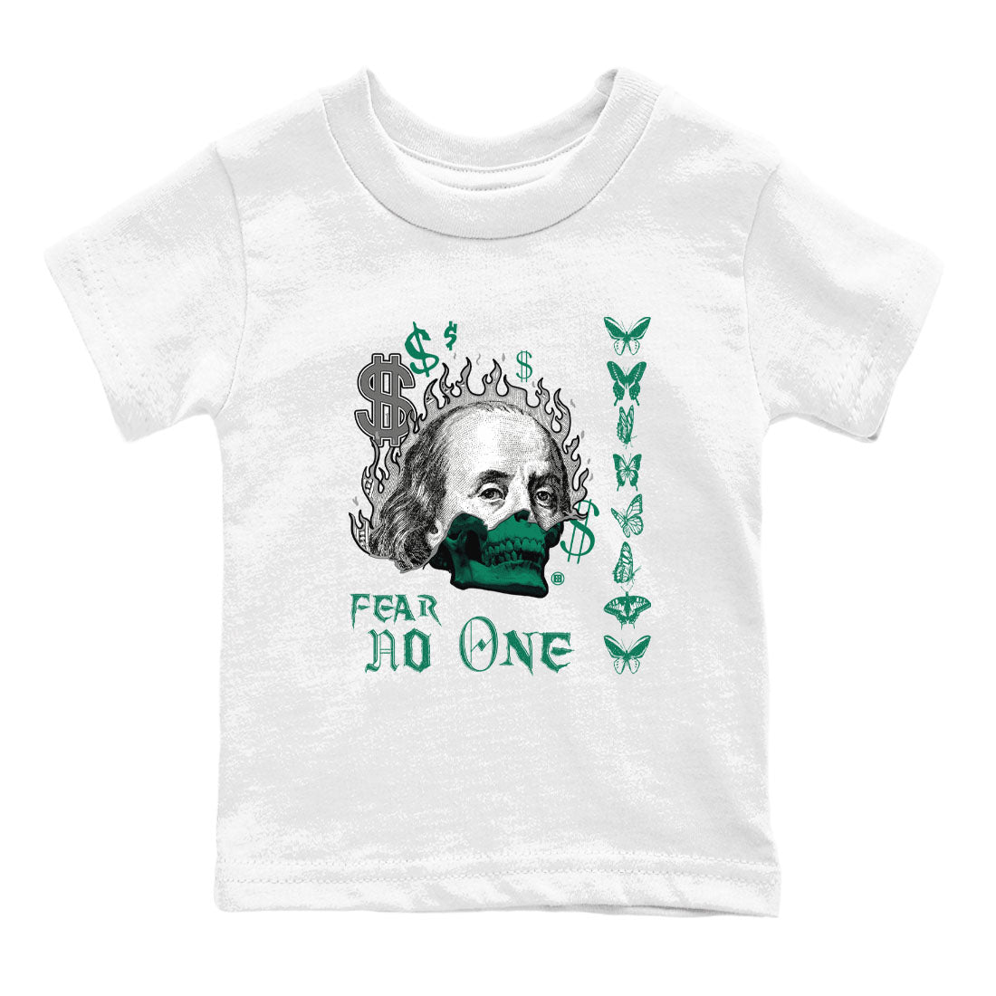 4s Oxidized Green shirts to match jordans Fear No One sneaker match tees Air Jordan 4 Oxidized Green SNRT Sneaker Tees streetwear brand Baby and Youth White 2 cotton tee