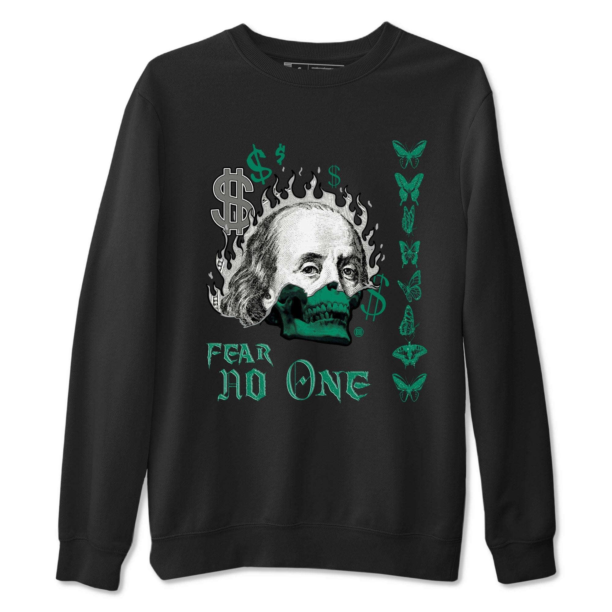 4s Oxidized Green shirts to match jordans Fear No One sneaker match tees Air Jordan 4 Oxidized Green SNRT Sneaker Tees streetwear brand Black 2 unisex cotton tee