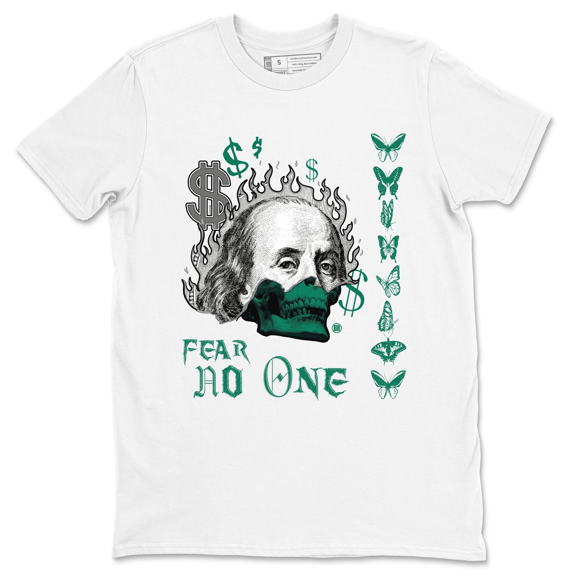 4s Oxidized Green shirts to match jordans Fear No One sneaker match tees Air Jordan 4 Oxidized Green SNRT Sneaker Tees streetwear brand White 2 unisex cotton tee