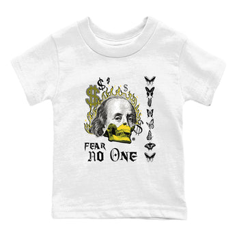 4s Vivid Sulfur shirt to match jordans Fear No One sneaker tees Air Jordan 4 Vivid Sulfur SNRT sneaker release tees baby toddler White 2 cotton Shirt