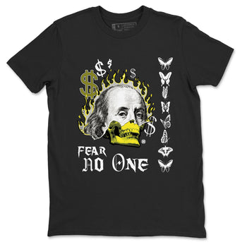 4s Vivid Sulfur shirt to match jordans Fear No One sneaker tees Air Jordan 4 Vivid Sulfur SNRT Sneaker Release Tees unisex cotton Black 2 crew neck shirt