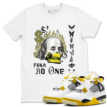 4s Vivid Sulfur shirt to match jordans Fear No One sneaker tees Air Jordan 4 Vivid Sulfur SNRT Sneaker Release Tees unisex cotton White 1 crew neck shirt