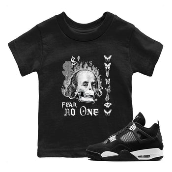 4s White Thunder shirt to match jordans Fear No One sneaker tees Air Jordan 4 Retro White Thunder SNRT sneaker release tees baby toddler Black 1 cotton Shirt