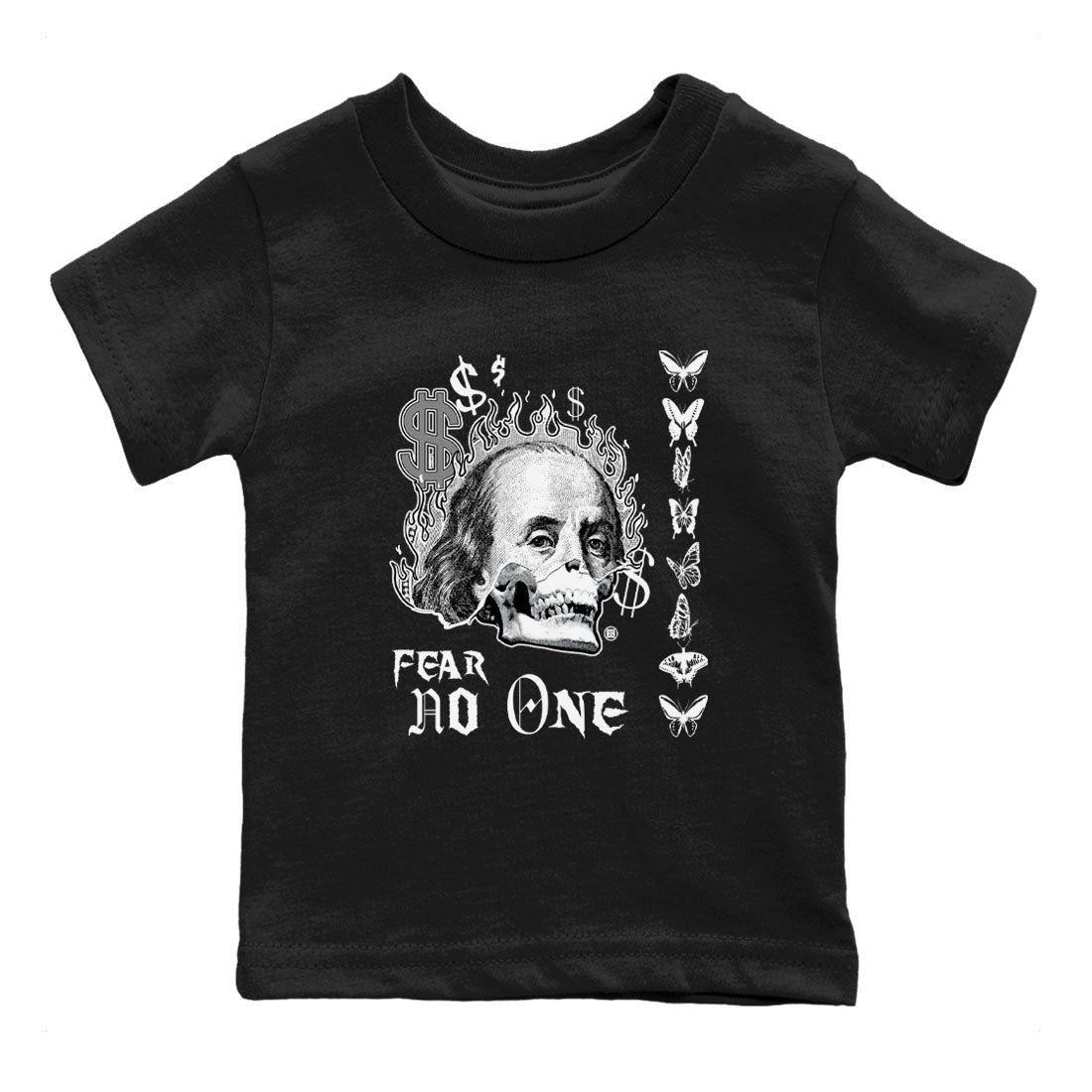 4s White Thunder shirt to match jordans Fear No One sneaker tees Air Jordan 4 Retro White Thunder SNRT sneaker release tees baby toddler Black 2 cotton Shirt