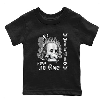 4s White Thunder shirt to match jordans Fear No One sneaker tees Air Jordan 4 Retro White Thunder SNRT sneaker release tees baby toddler Black 2 cotton Shirt
