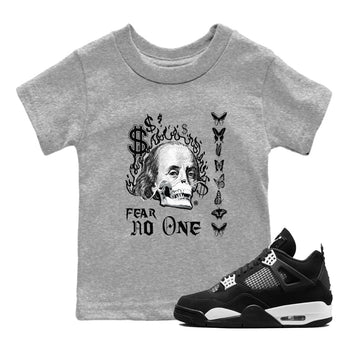4s White Thunder shirt to match jordans Fear No One sneaker tees Air Jordan 4 Retro White Thunder SNRT sneaker release tees baby toddler Heather Grey 1 cotton Shirt