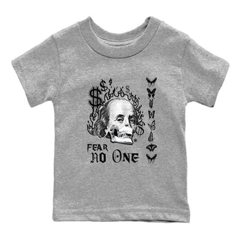 4s White Thunder shirt to match jordans Fear No One sneaker tees Air Jordan 4 Retro White Thunder SNRT sneaker release tees baby toddler Heather Grey 2 cotton Shirt