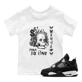 4s White Thunder shirt to match jordans Fear No One sneaker tees Air Jordan 4 Retro White Thunder SNRT sneaker release tees baby toddler White 1 cotton Shirt