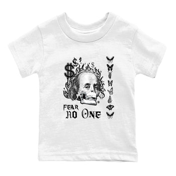 4s White Thunder shirt to match jordans Fear No One sneaker tees Air Jordan 4 Retro White Thunder SNRT sneaker release tees baby toddler White 2 cotton Shirt