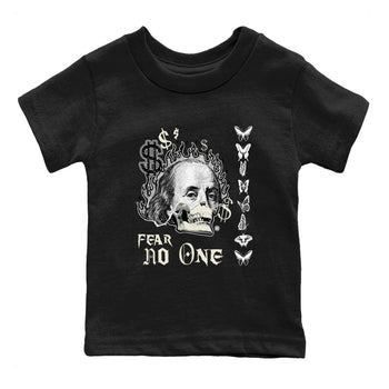 Air Jordan 5 Retro Sail shirt to match jordans Fear No One sneaker tees AJ5 Sail SNRT sneaker release tees baby toddler Black 2 cotton Shirt
