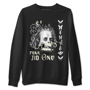 Air Jordan 5 Retro Sail shirt to match jordans Fear No One sneaker tees AJ5 Sail SNRT sneaker Release Tees unisex cotton Black 2 crew neck shirt