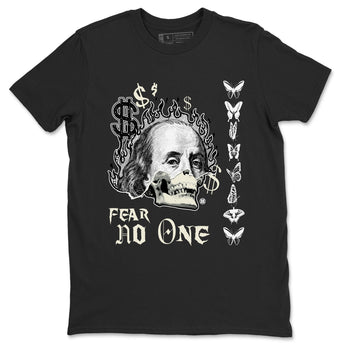 Air Jordan 5 Retro Sail shirt to match jordans Fear No One sneaker tees AJ5 Sail SNRT sneaker Release Tees unisex cotton Black 2 crew neck shirt