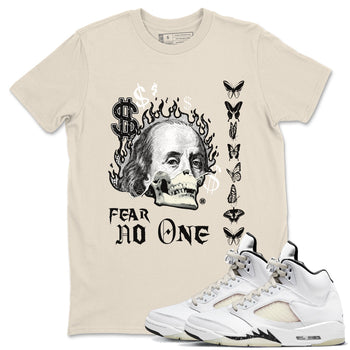 Air Jordan 5 Retro Sail shirt to match jordans Fear No One sneaker tees AJ5 Sail SNRT sneaker Release Tees unisex cotton Natural 1 crew neck shirt