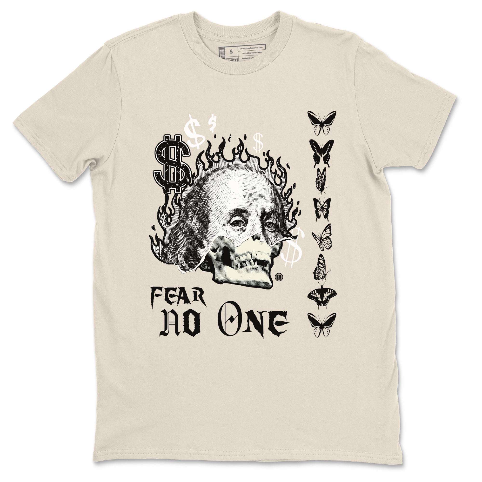 Air Jordan 5 Retro Sail shirt to match jordans Fear No One sneaker tees AJ5 Sail SNRT sneaker Release Tees unisex cotton Natural 2 crew neck shirt