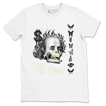 Air Jordan 5 Retro Sail shirt to match jordans Fear No One sneaker tees AJ5 Sail SNRT sneaker Release Tees unisex cotton White 2 crew neck shirt
