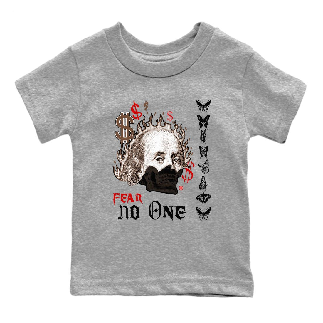 9s Olive shirts to match jordans Fear No One sneaker match tees Air Jordan 9 Olive match shoes to clothes SNRT Sneaker Tees Youth Baby Heather Grey 2 tee