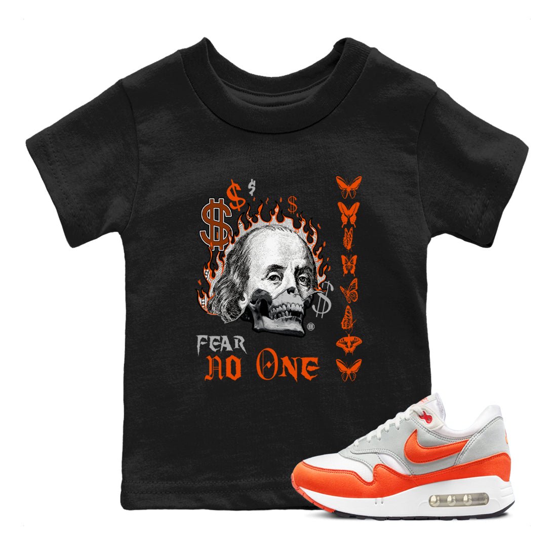 Air Max 1 OG '86 'Summit White and Cosmic Clay shirts to match jordans Fear No One sneaker match tees Air Max 1 Cosmic Clay match shoes to clothes SNRT Sneaker Tees Youth Baby Black 1 tee