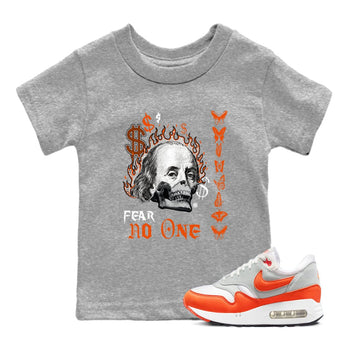 Air Max 1 OG '86 'Summit White and Cosmic Clay shirts to match jordans Fear No One sneaker match tees Air Max 1 Cosmic Clay match shoes to clothes SNRT Sneaker Tees Youth Baby Heather Grey 1 tee