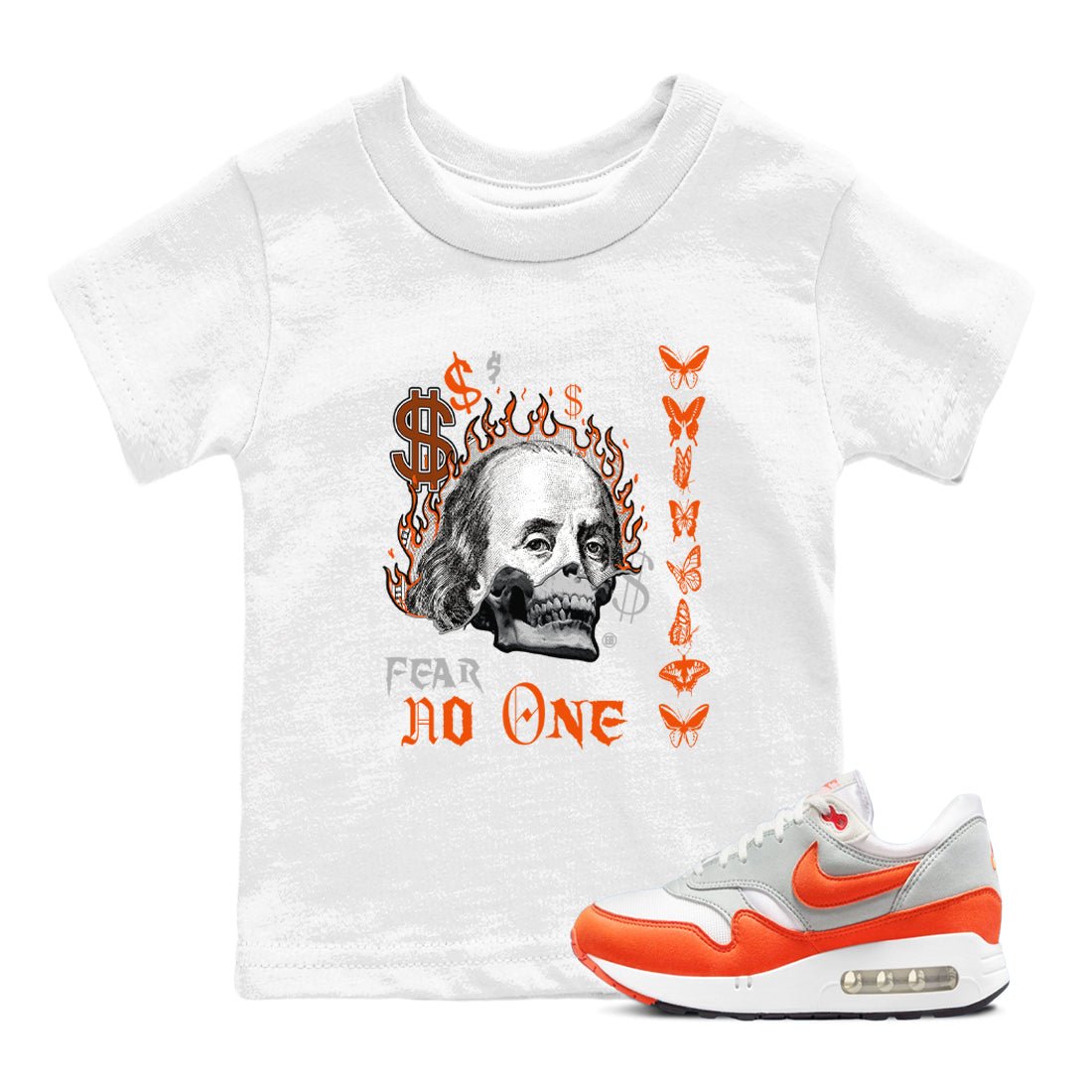 Air Max 1 OG '86 'Summit White and Cosmic Clay shirts to match jordans Fear No One sneaker match tees Air Max 1 Cosmic Clay match shoes to clothes SNRT Sneaker Tees Youth Baby White 1 tee