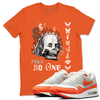 Air Max 1 OG '86 'Summit White and Cosmic Clay shirts to match jordans Fear No One sneaker match tees Air Max 1 Cosmic Clay match shoes to clothes SNRT Sneaker Tees unisex cotton Orange 1 shirts
