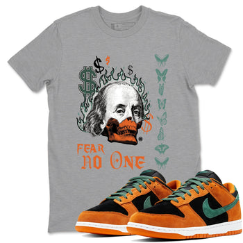 Dunk Low Ceramic shirts to match jordans Fear No One sneaker match tees Dunk Ceramic match shoes to clothes SNRT Sneaker Tees unisex cotton Heather Grey 1 shirts