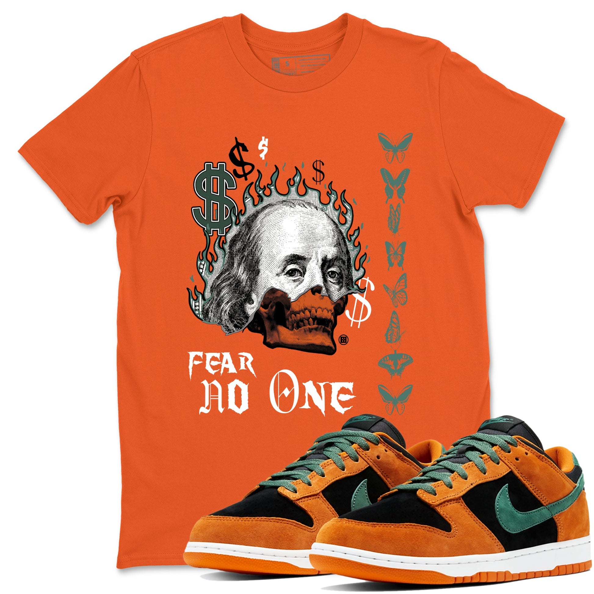 Dunk Low Ceramic shirts to match jordans Fear No One sneaker match tees Dunk Ceramic match shoes to clothes SNRT Sneaker Tees unisex cotton Orange 1 shirts