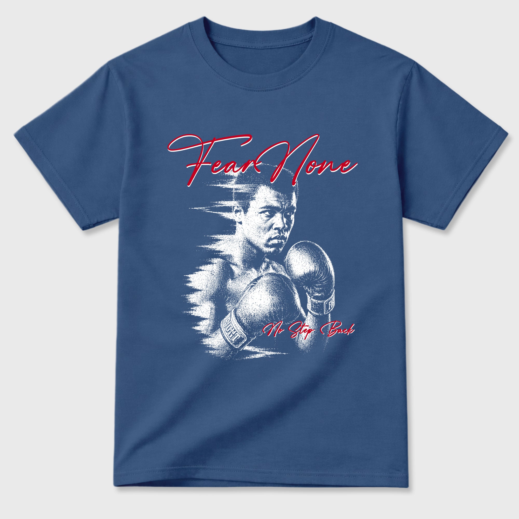 Fear None Graphic T-Shirt featuring original streetwear artwork designed to match the Air Jordan 3 True Blue. Denim Blue 2 Graphic T-Shirt.