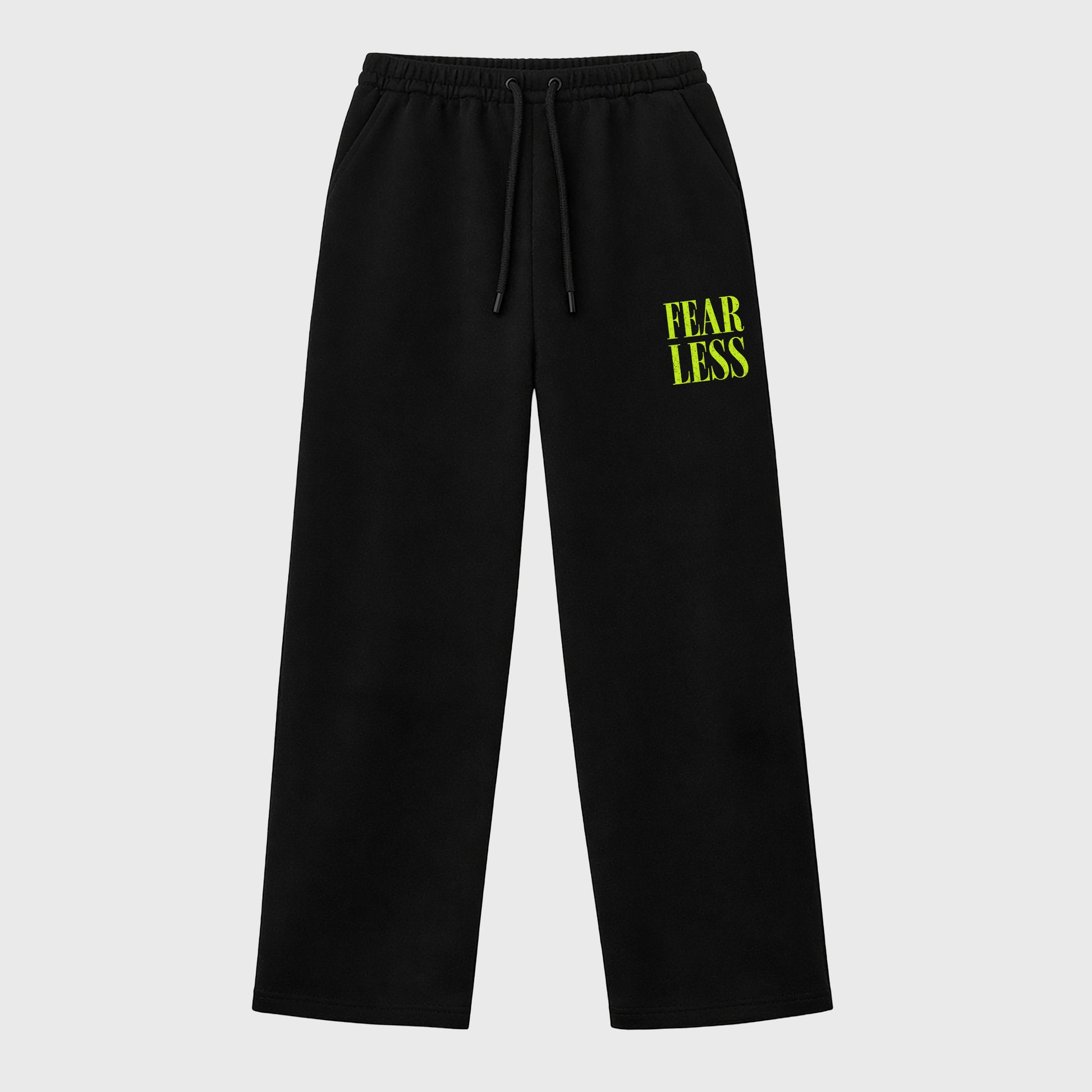Unisex graphic sweatpants wide – Sneaker Tees To Match Air Foamposite Pro Black Shoes – Fearless sweatpants Black 1