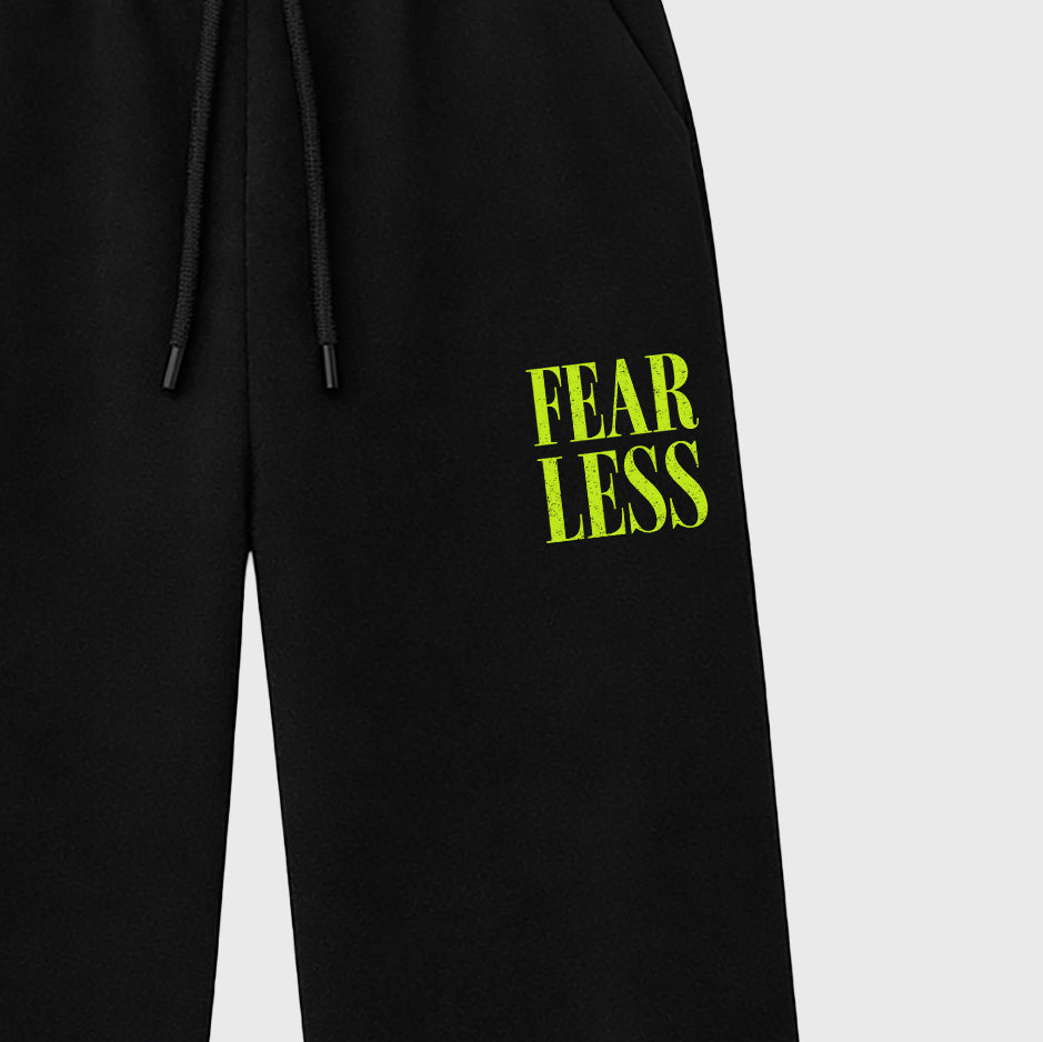 Unisex graphic sweatpants wide – Sneaker Tees To Match Air Foamposite Pro Black Shoes – Fearless sweatpants Black 2
