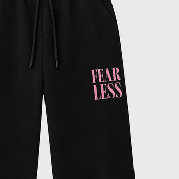 Unisex graphic sweatpants wide – Sneaker Tees To Match Air Jordan 1 Low OG x Travis Scott Tropical Pink Shoes – Fearless sweatpants Black 2