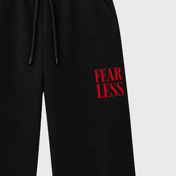 Unisex graphic sweatpants wide – Graphic Sweatpants To Match Air Jordan 13 University Red Sneakers – Fearless sweatpants Black 2