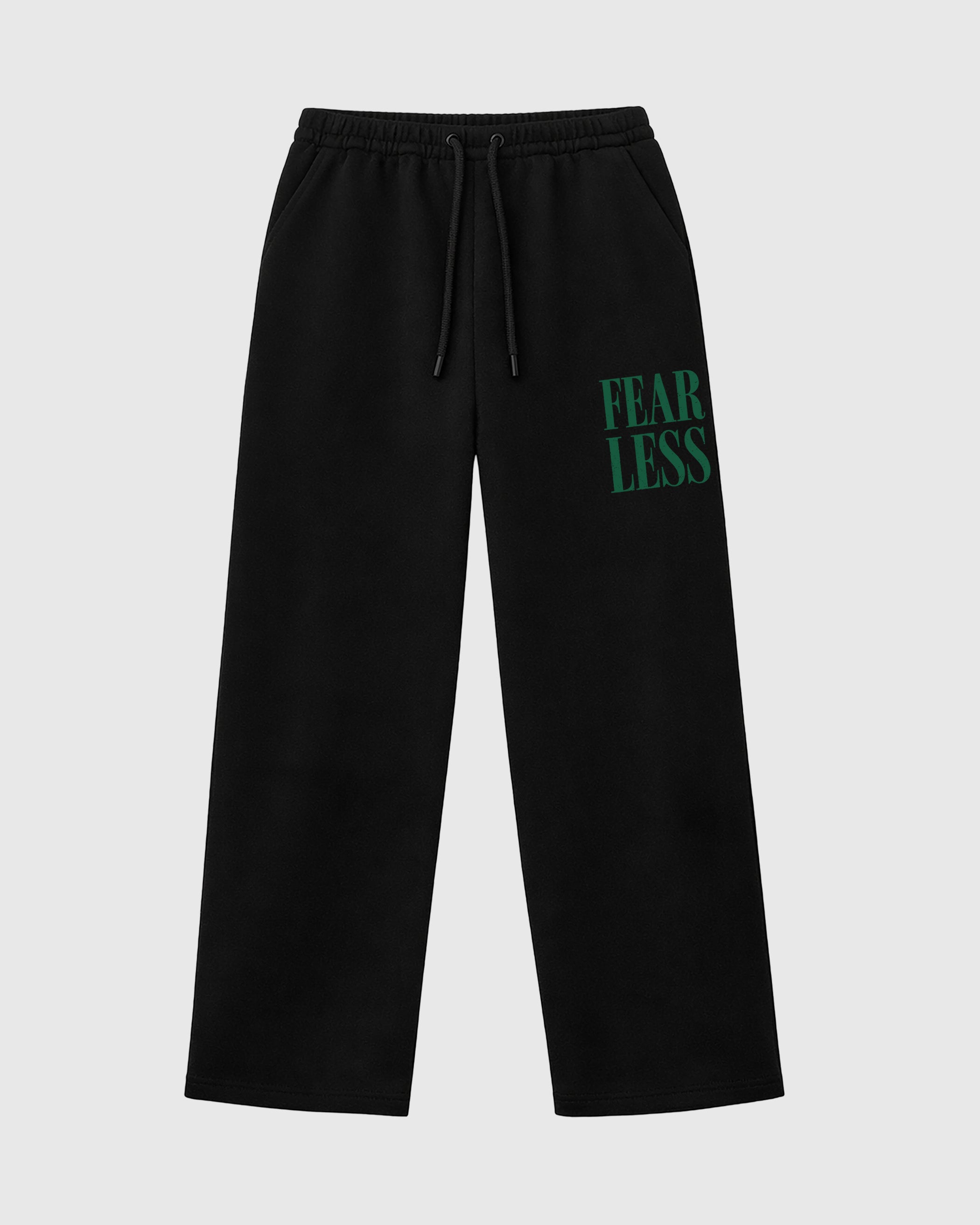Fearless graphic wide cut sweatpants designed to match the Air Jordan 14 Forest Green, featuring coordinated Black 1 options for a perfect streetwear vibe.