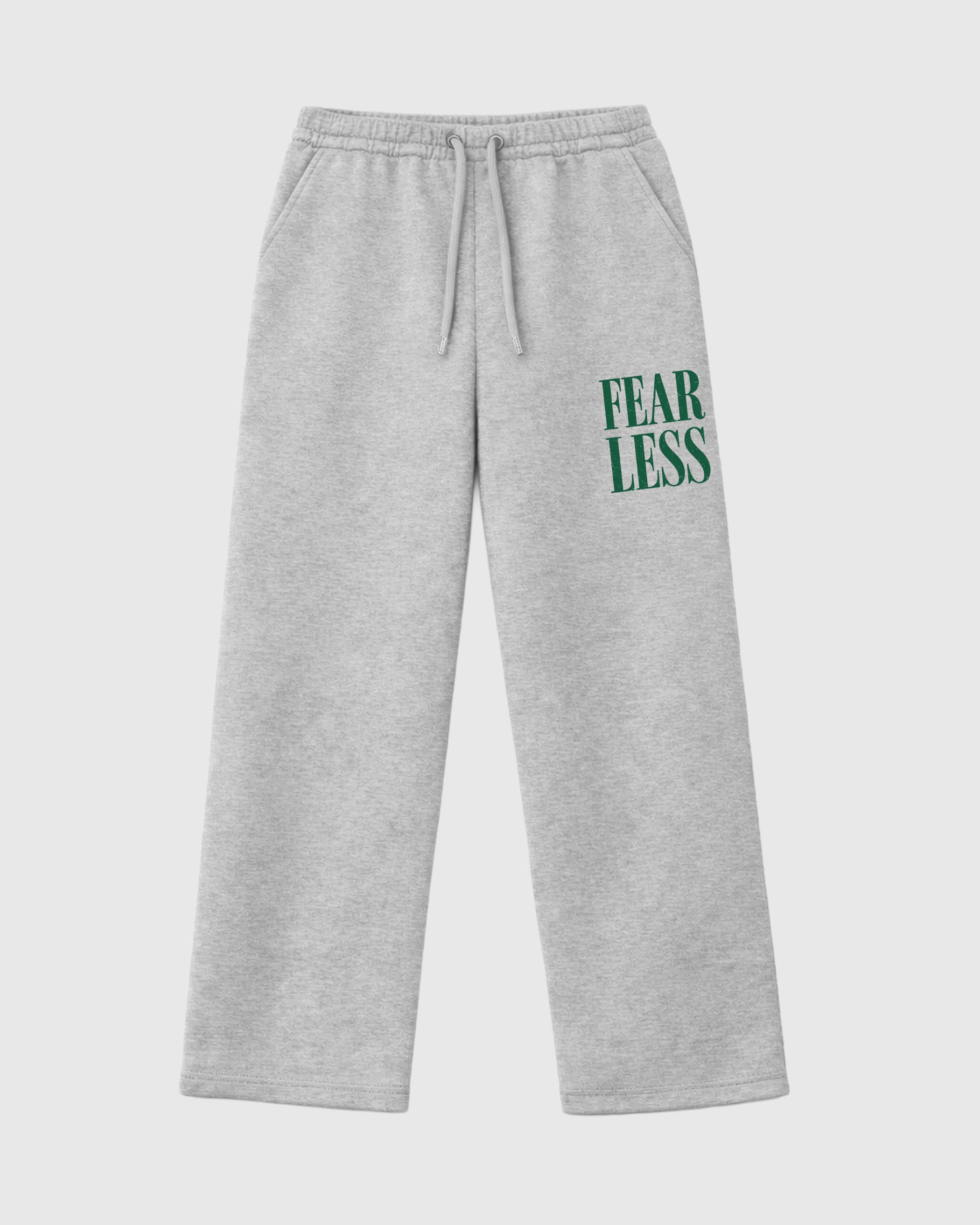 Fearless graphic wide cut sweatpants designed to match the Air Jordan 14 Forest Green, featuring coordinated Heather Grey 1 options for a perfect streetwear vibe.