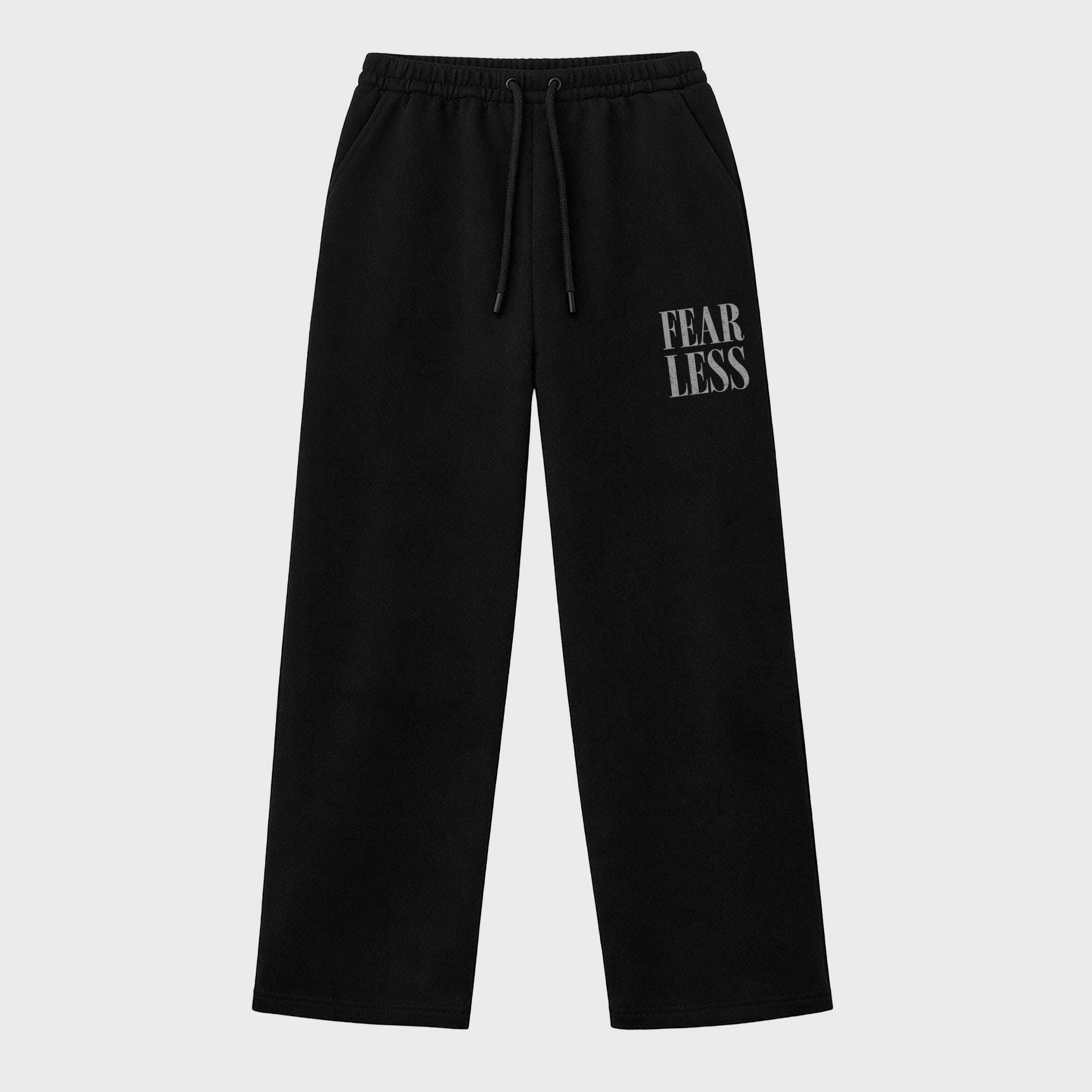 Unisex graphic sweatpants wide – Sneaker Tees To Match Air Jordan 6 Cap and Gown Shoes – Fearless sweatpants Black 1