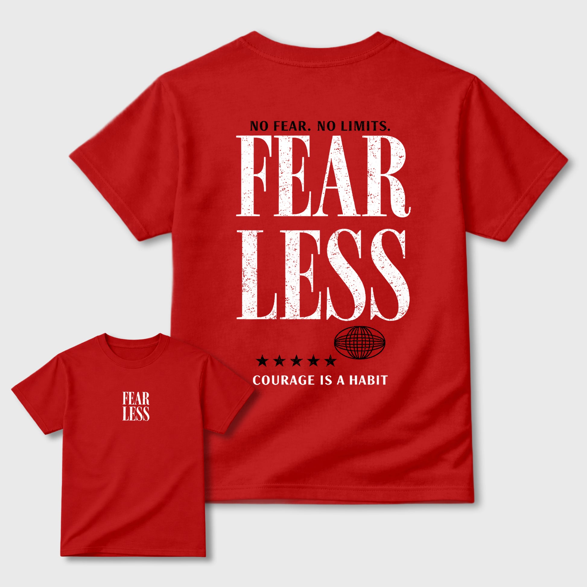 Fearless sneaker match t-shirt styled to complete your fit with the sneakers, shown in Red.