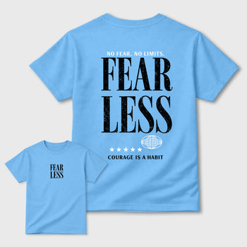 Fearless sneaker match t-shirt styled to complete your fit with the sneakers, shown in Carolina Blue.