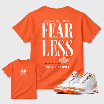Fearless graphic t-shirt styled to complete your sneaker outfit with the 3s Orange Citrus, shown in Orange.