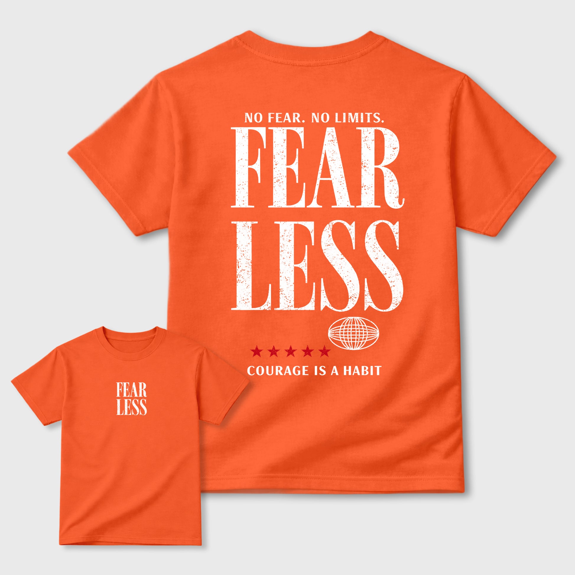 Fearless graphic t-shirt styled to complete your sneaker outfit with the 3s Orange Citrus, shown in Orange.