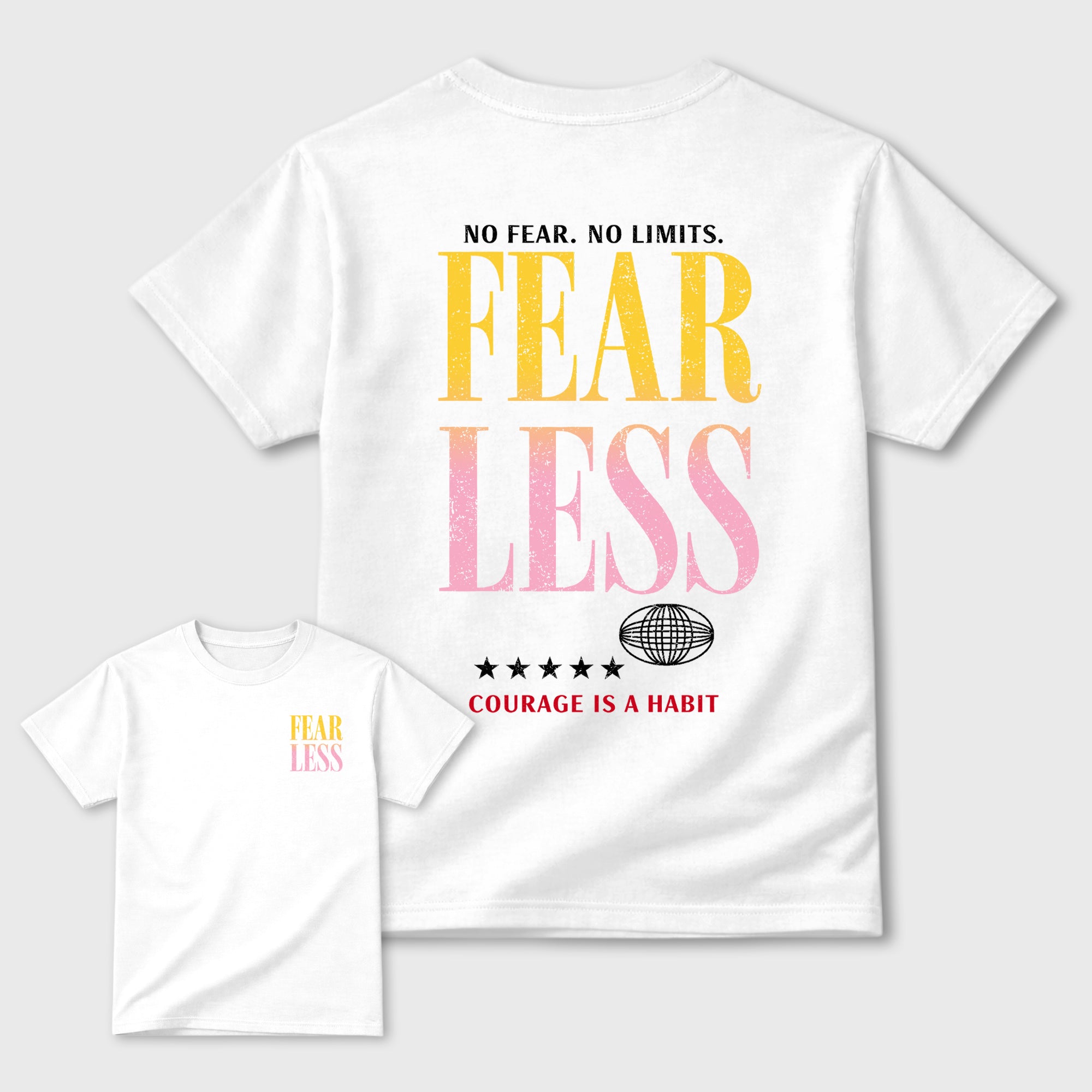 Fearless Graphic T-Shirt featuring original streetwear artwork designed to match the . White Graphic T-Shirt.