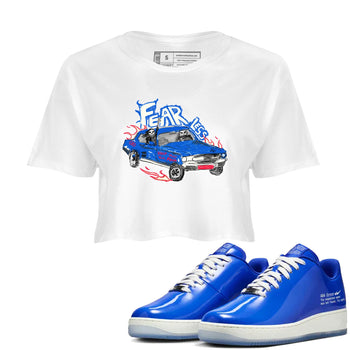 Air Force 1 404 Error shirt to match jordans Fearless Car sneaker tees Air Force 1 404 Error SNRT Sneaker Release Tees White 1 crop length shirt