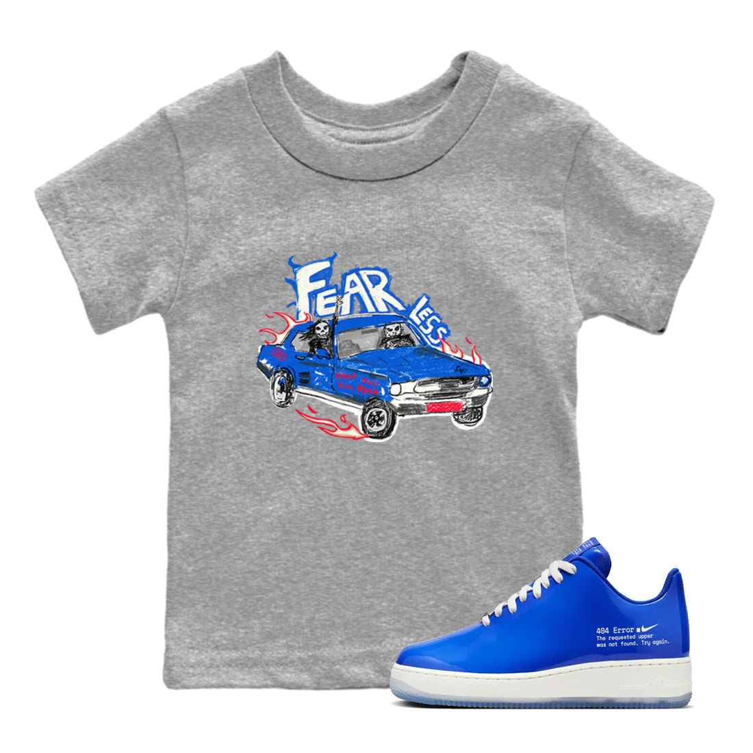 Air Force 1 404 Error shirt to match jordans Fearless Car sneaker tees Air Force 1 404 Error SNRT sneaker release tees baby toddler Heather Grey 1 cotton Shirt