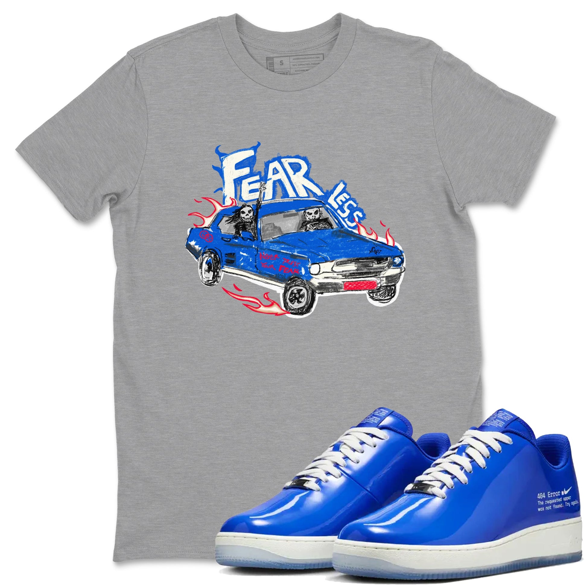 Air Force 1 404 Error shirt to match jordans Fearless Car sneaker tees Air Force 1 404 Error SNRT Sneaker Release Tees unisex cotton Heather Grey 1 crew neck shirt